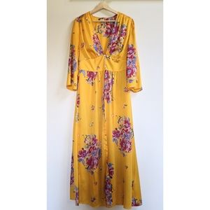 Free People Alexa Floral Sunflower Duster Kimono